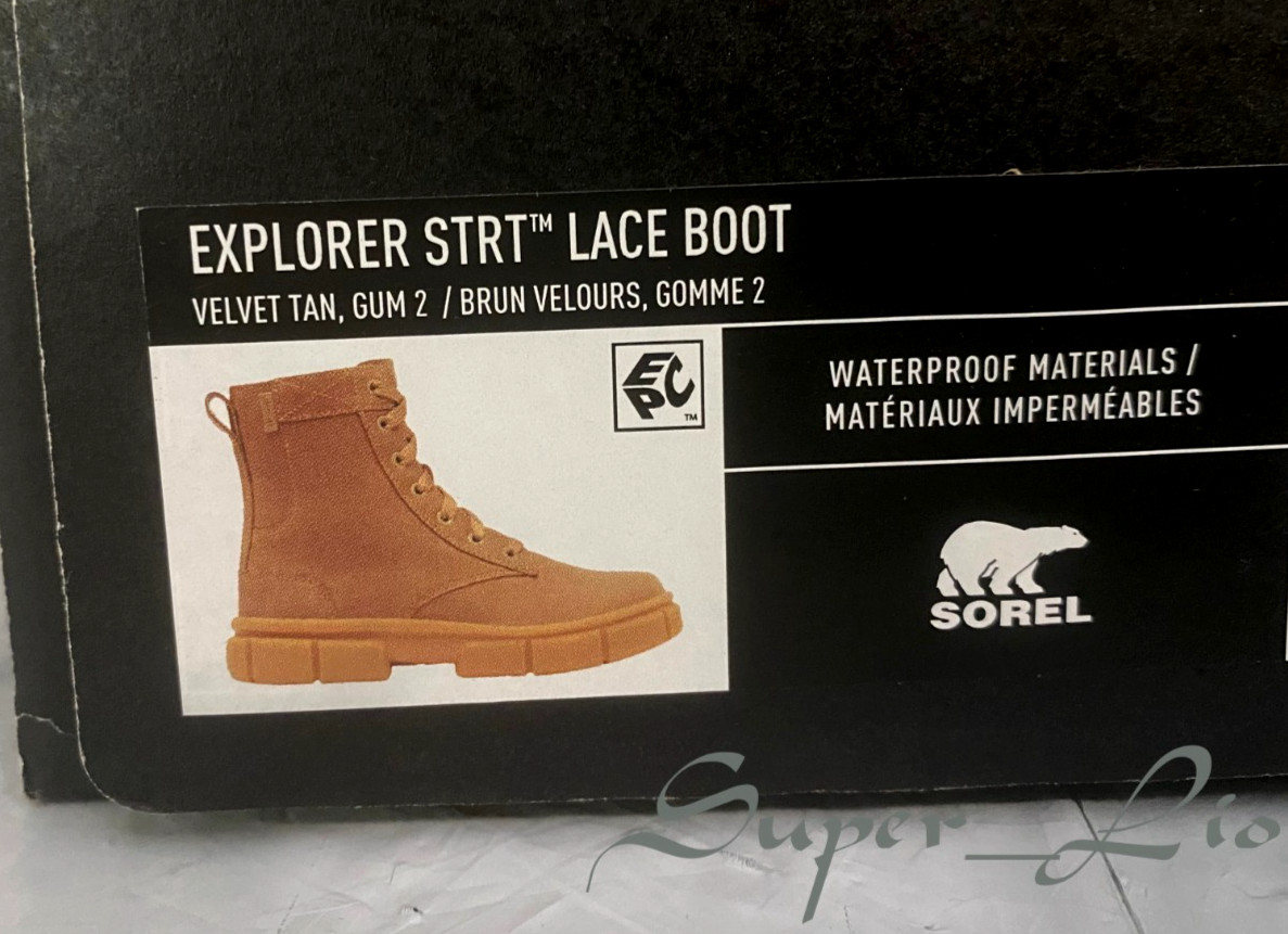 New Sorel Women’s Explorer STRT Waterproof Lace Up Boot – SIZE 6 – Velvet Tan