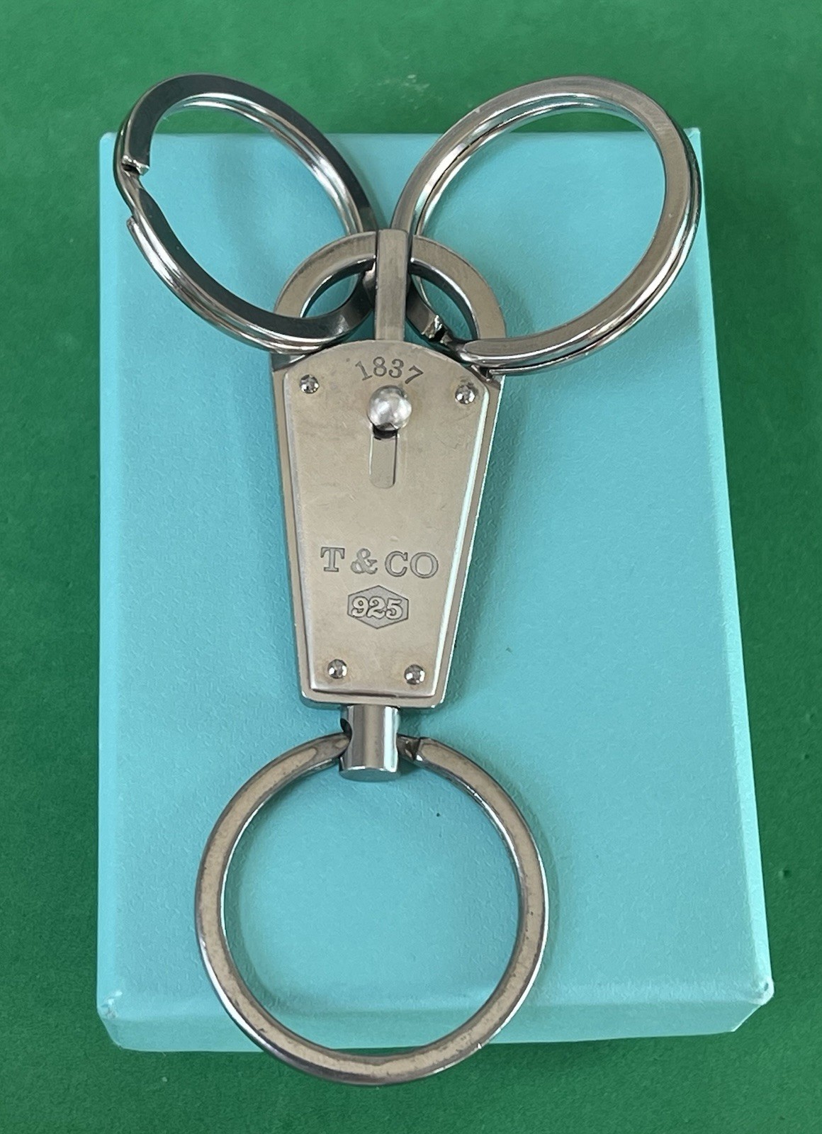 Tiffany & Co. Triple Valet 1837 Sterling Silver .925 KeyChain KeyRing KeyHolder