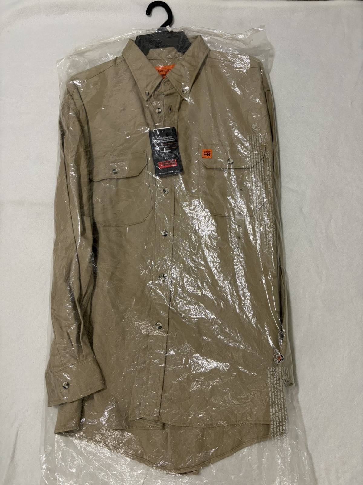 Wrangler Men FR Long Sleeve Button Down Work Shirt – XL Brand new, tags intact.