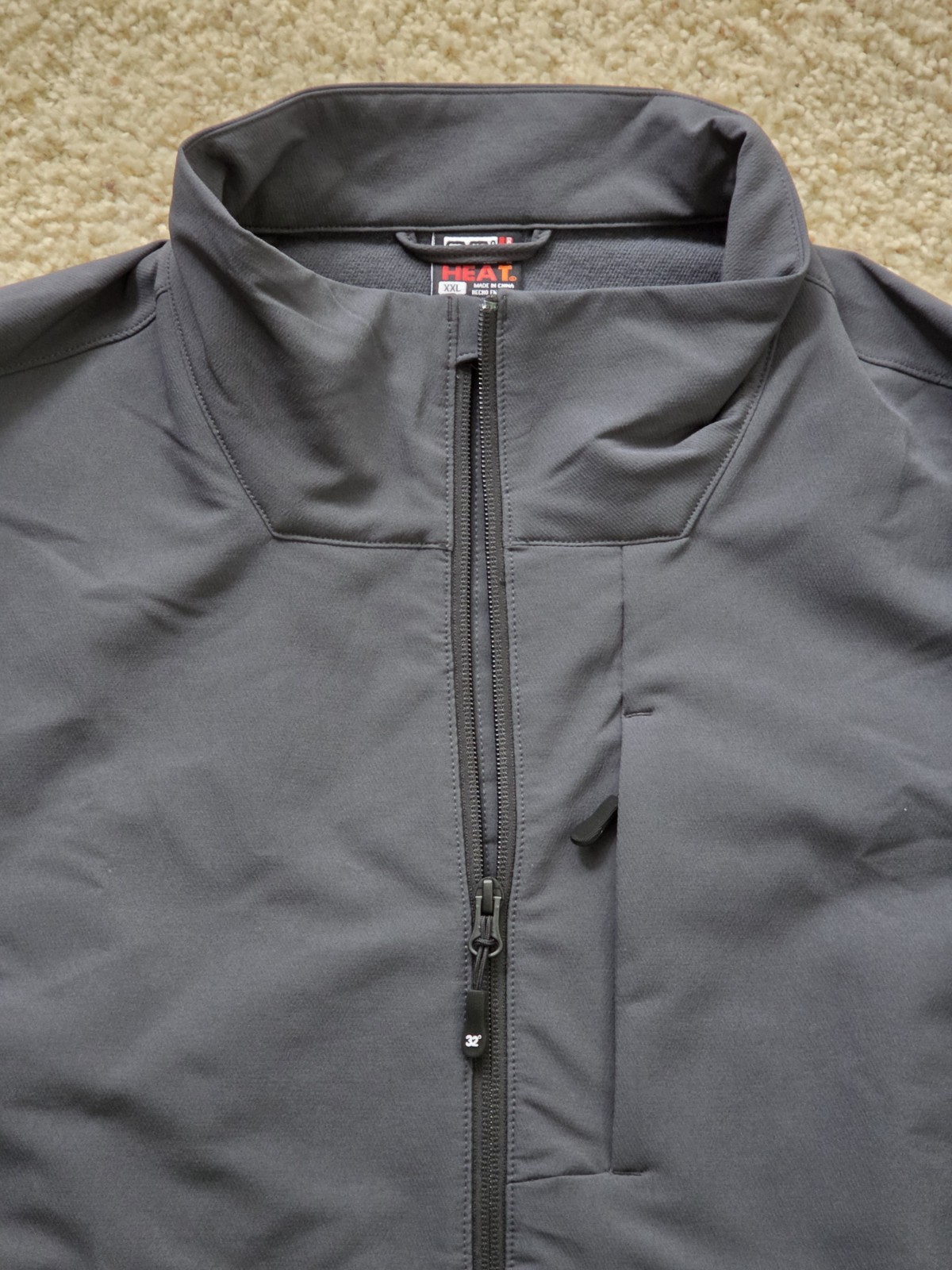 32 Degrees Men’s XXL Gray Softshell Jacket Full Zip Stand-Up Collar
