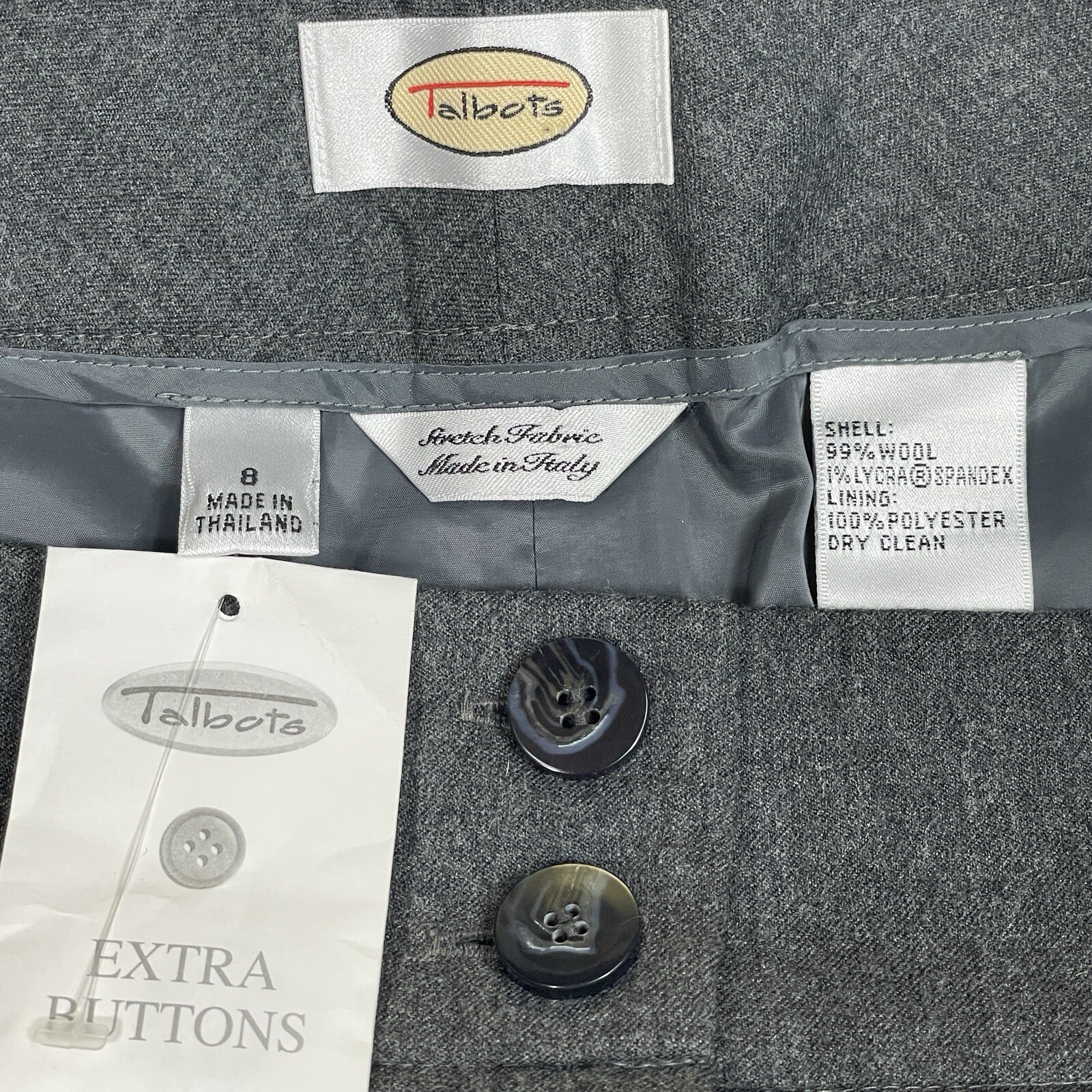Talbots Italian Stretch Fabric Wool Lycra Lined Dress Pants