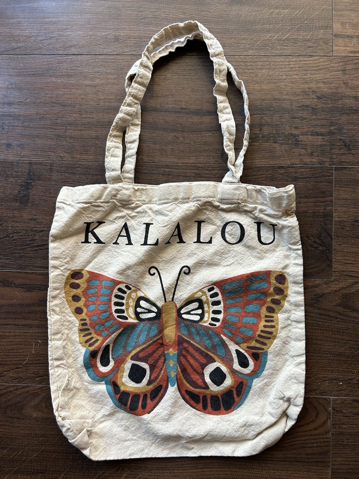 Canvas Tote Bag Butterfly 100% Cotton Shopping Reusable KALALOU Flutter