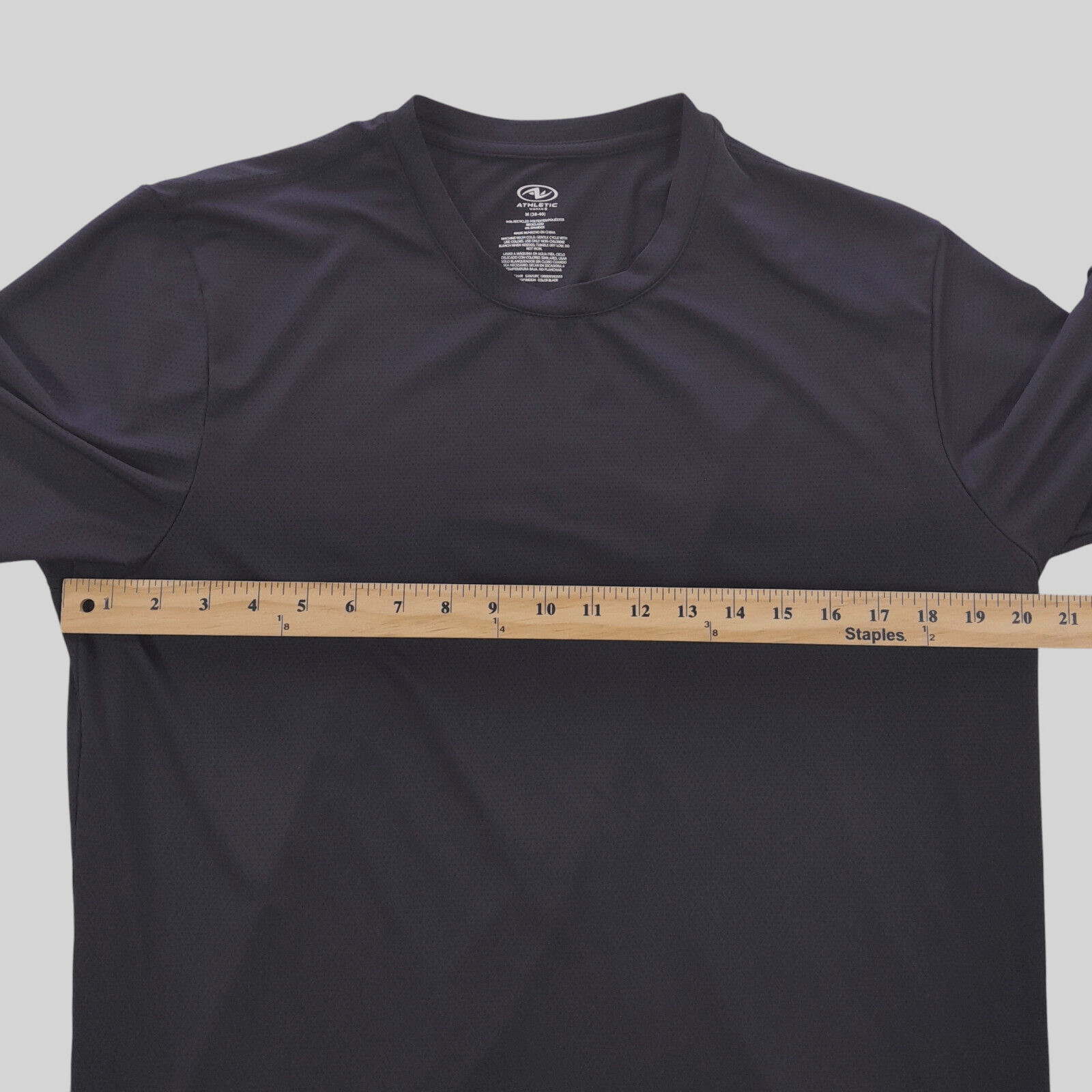 Athletic Works mesh knit active wear t-shirt Men M(C40)black/Poly-Spandex