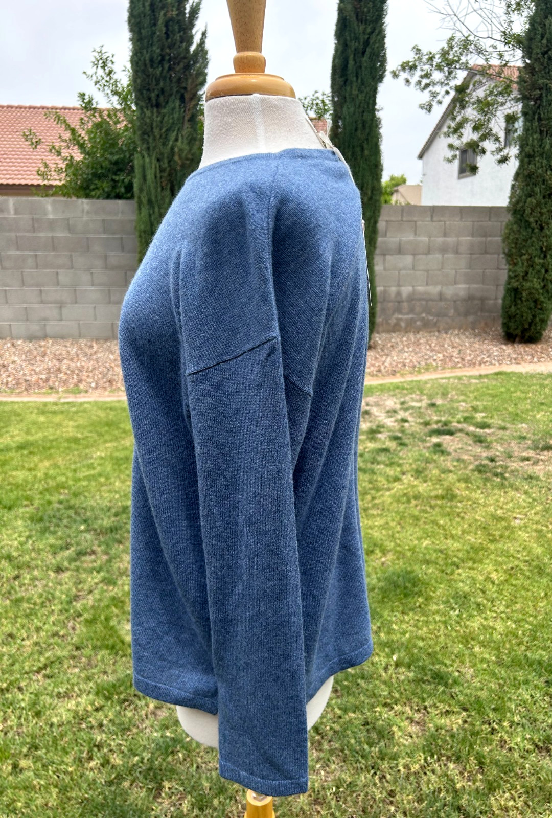 Van Winkle & Co Cashmere 2 PC Lounge Set Womens L Baltic Blue $276 Luxurious NWT