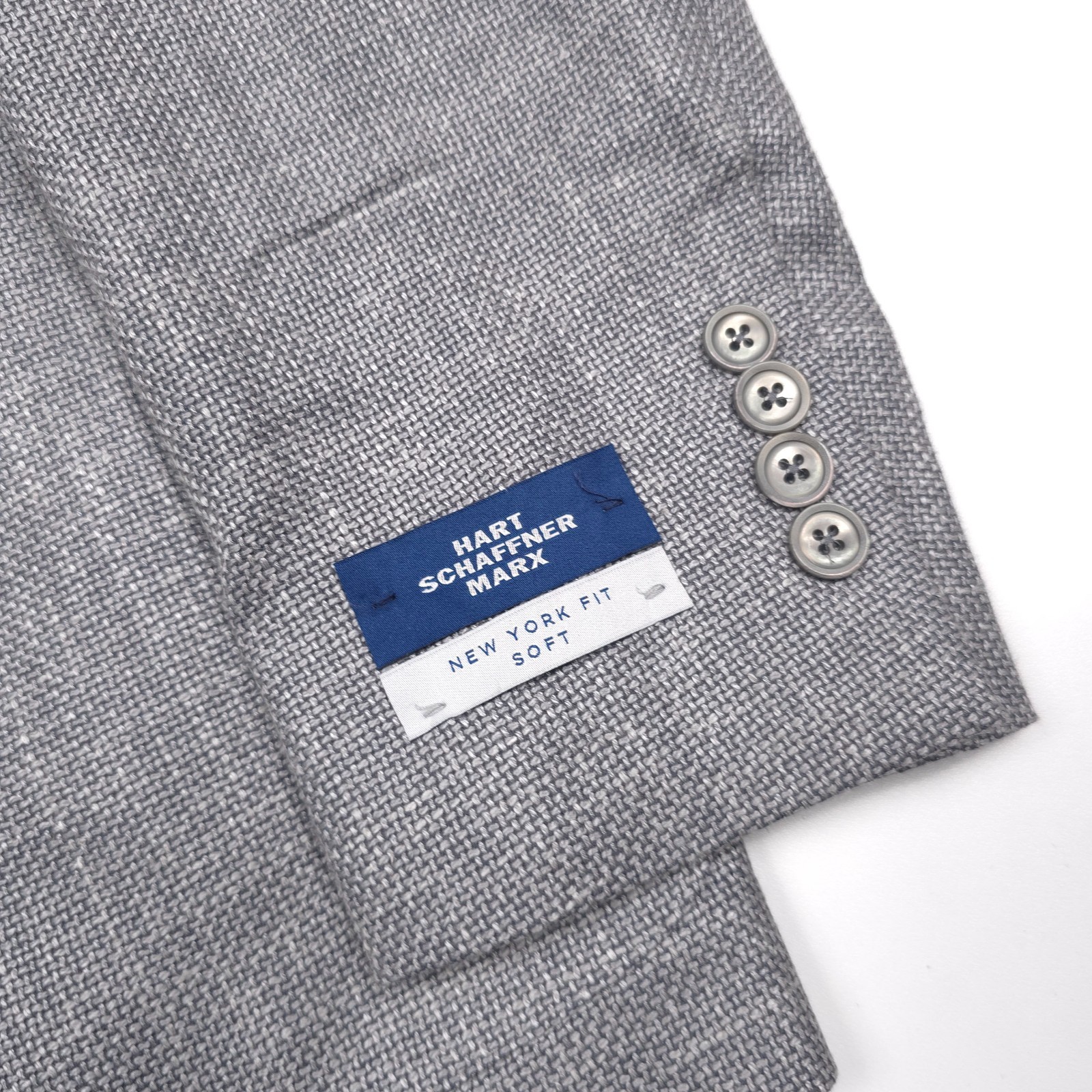 $648 Hart Schaffner Marx Gray Hopsack Sport Coat Blazer Jacket Mens Size 40R