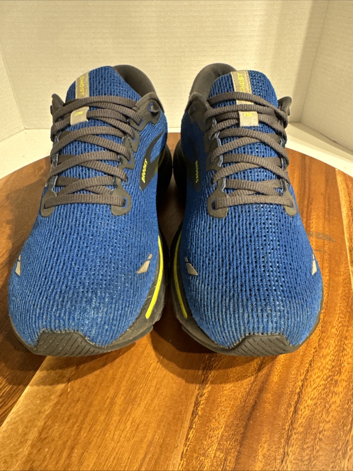 Brooks Ghost 15 Running Shoes Blue Black Neon Yellow 1103931D403 Men’s Size 9.5