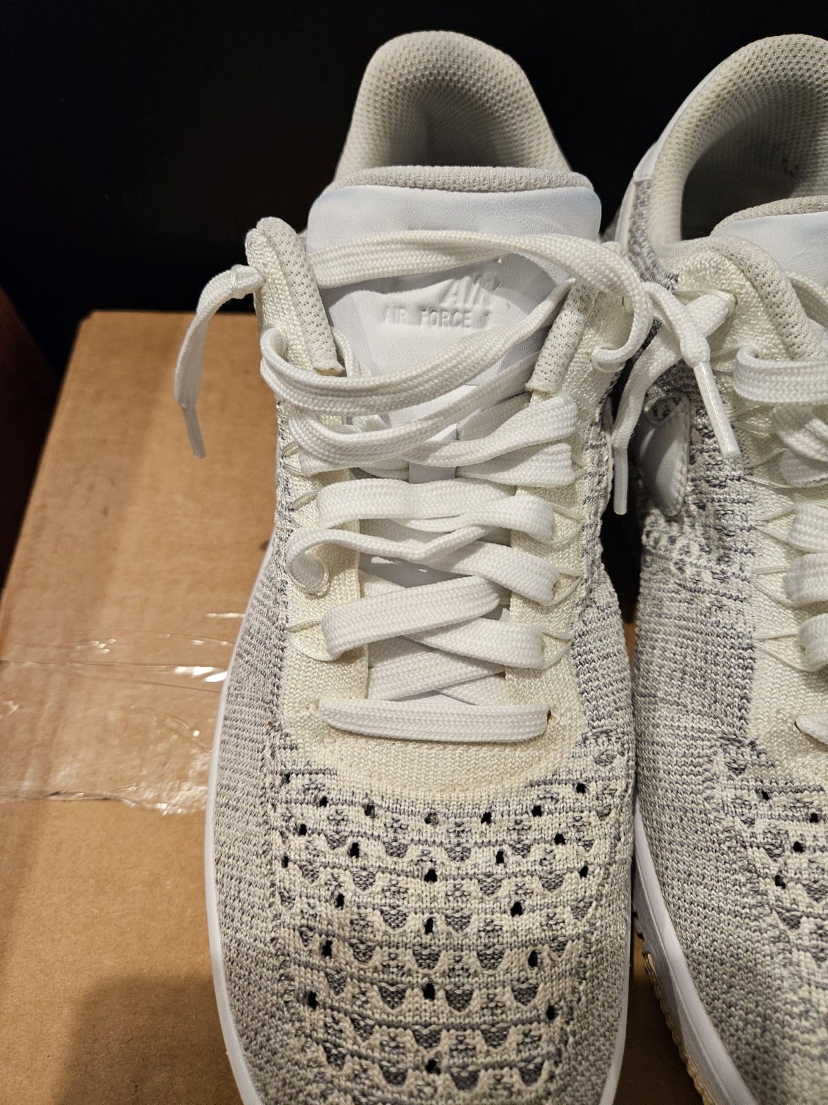 NIKE 2015 AIR FORCE 1 LOW 817419-006 FLYKNIT COOL GREY US 10.5