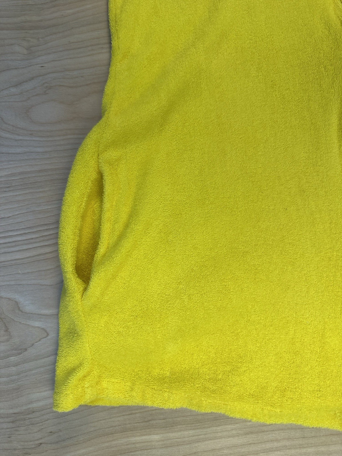 vintage 80’s JC PENNY california YELLOW TERRY CLOTH BEACH COVERUP large HOOD