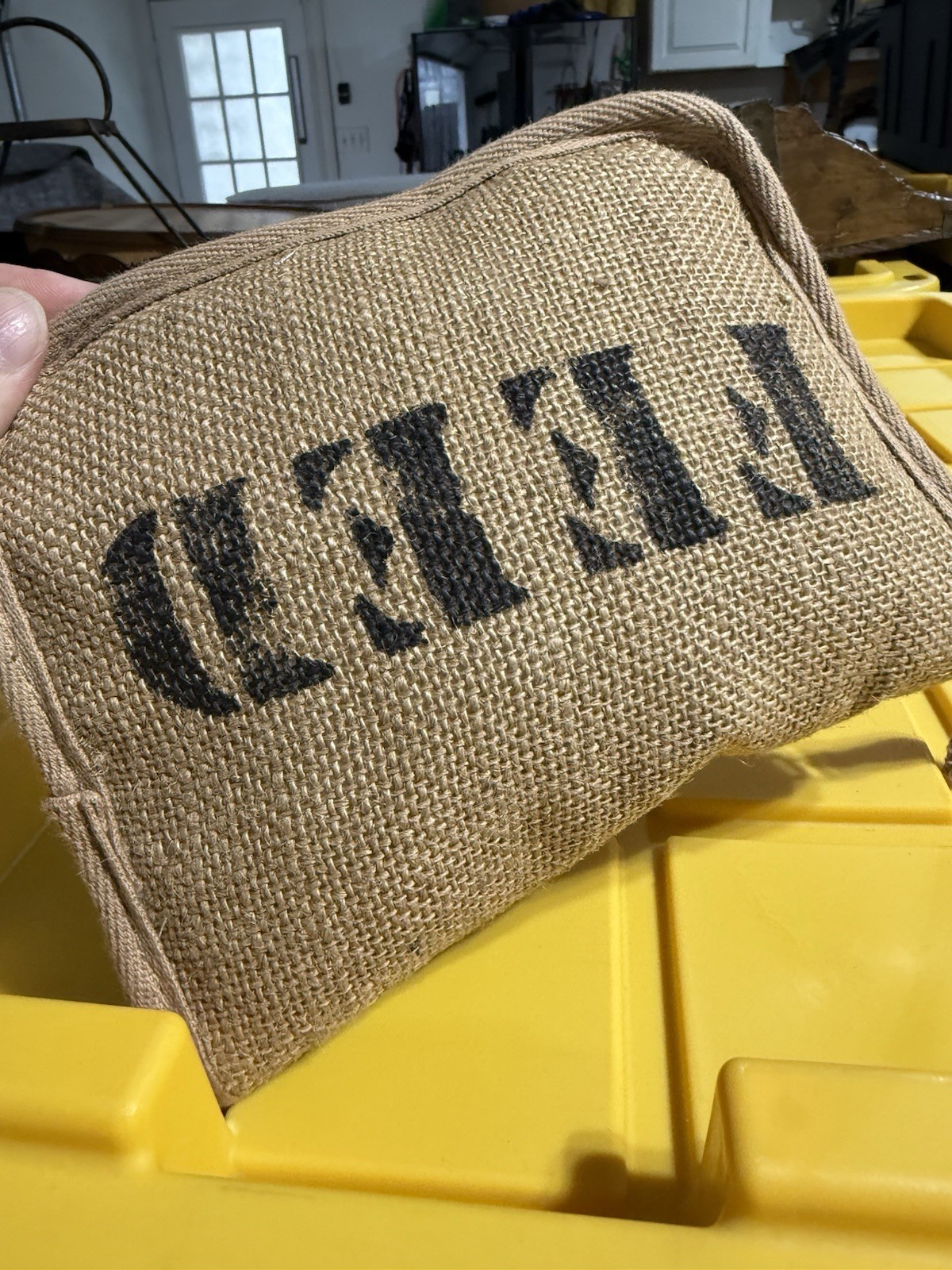 Feed 100 Children of the World Convertible Re-Usable Tote Bag Burlap/Cotton EUC