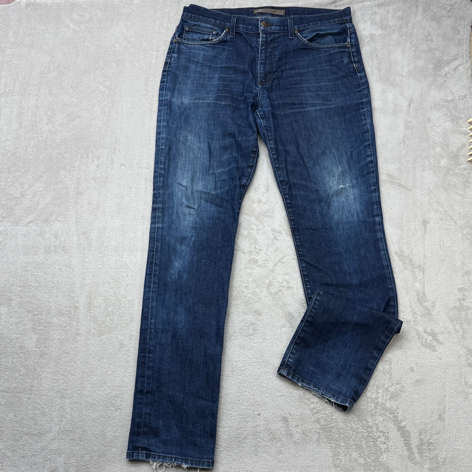 Joe’s Jeans The Brixton Straight Narrow Men 34 Dark Wash Distressed Elliot Denim