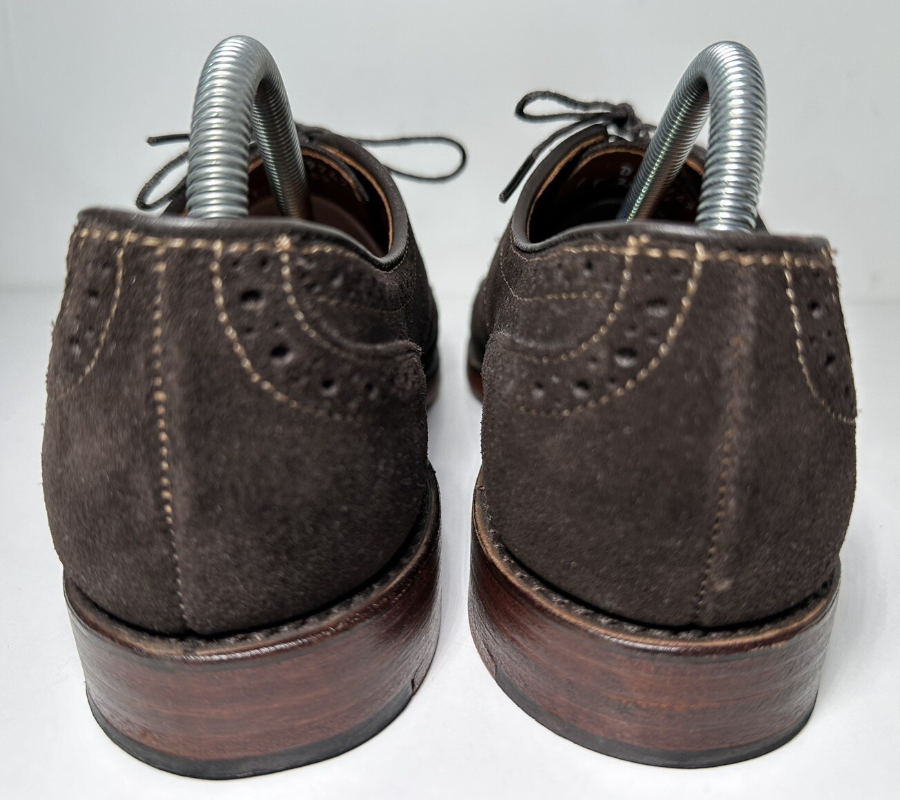 Allen Edmonds Player’s Shoe Wingtip Dress Dark Brown Suede Shoes Mens Size 7D
