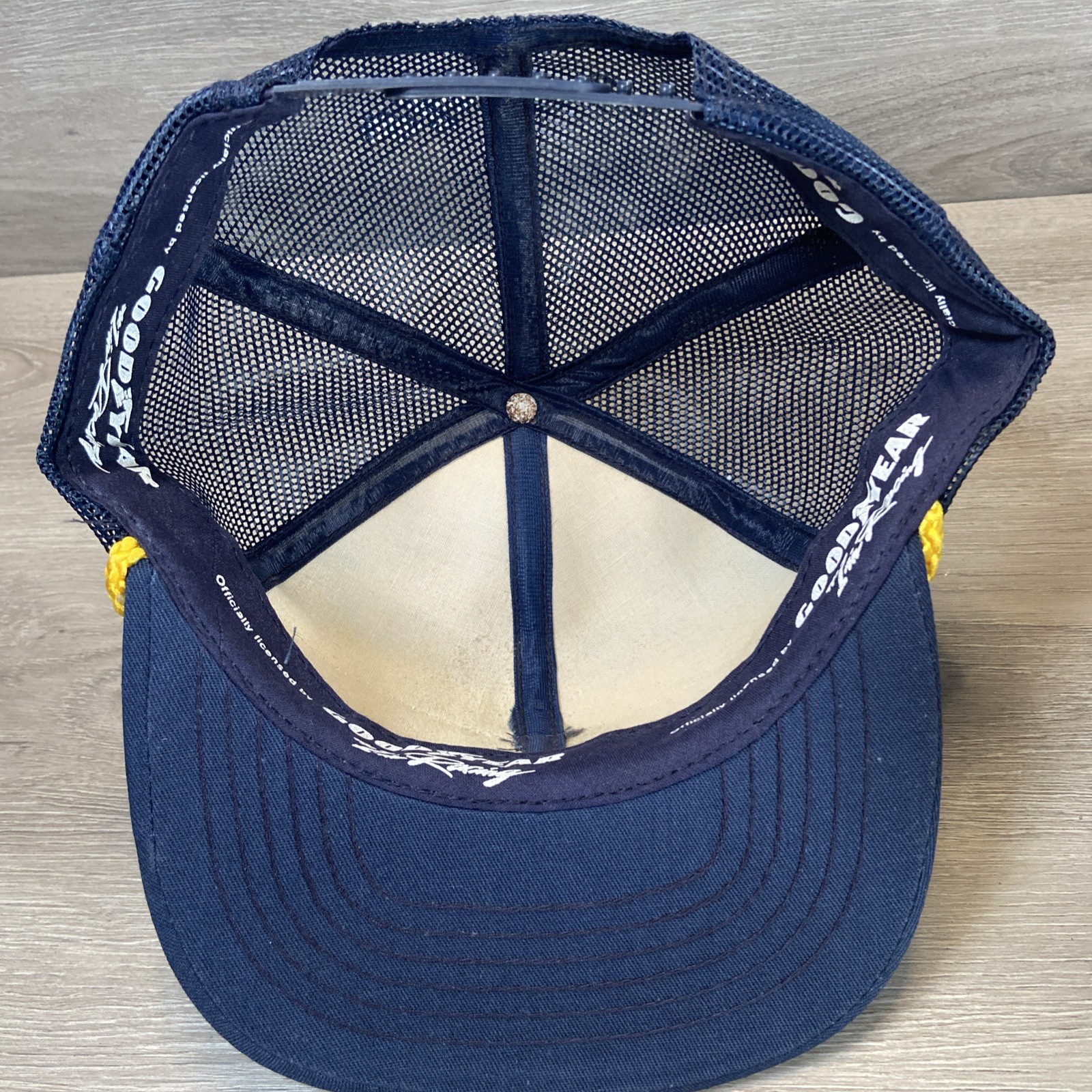 Vintage Goodyear Hat SnapBack Cap Swingster #1 Racing Patch Blue Gold USA