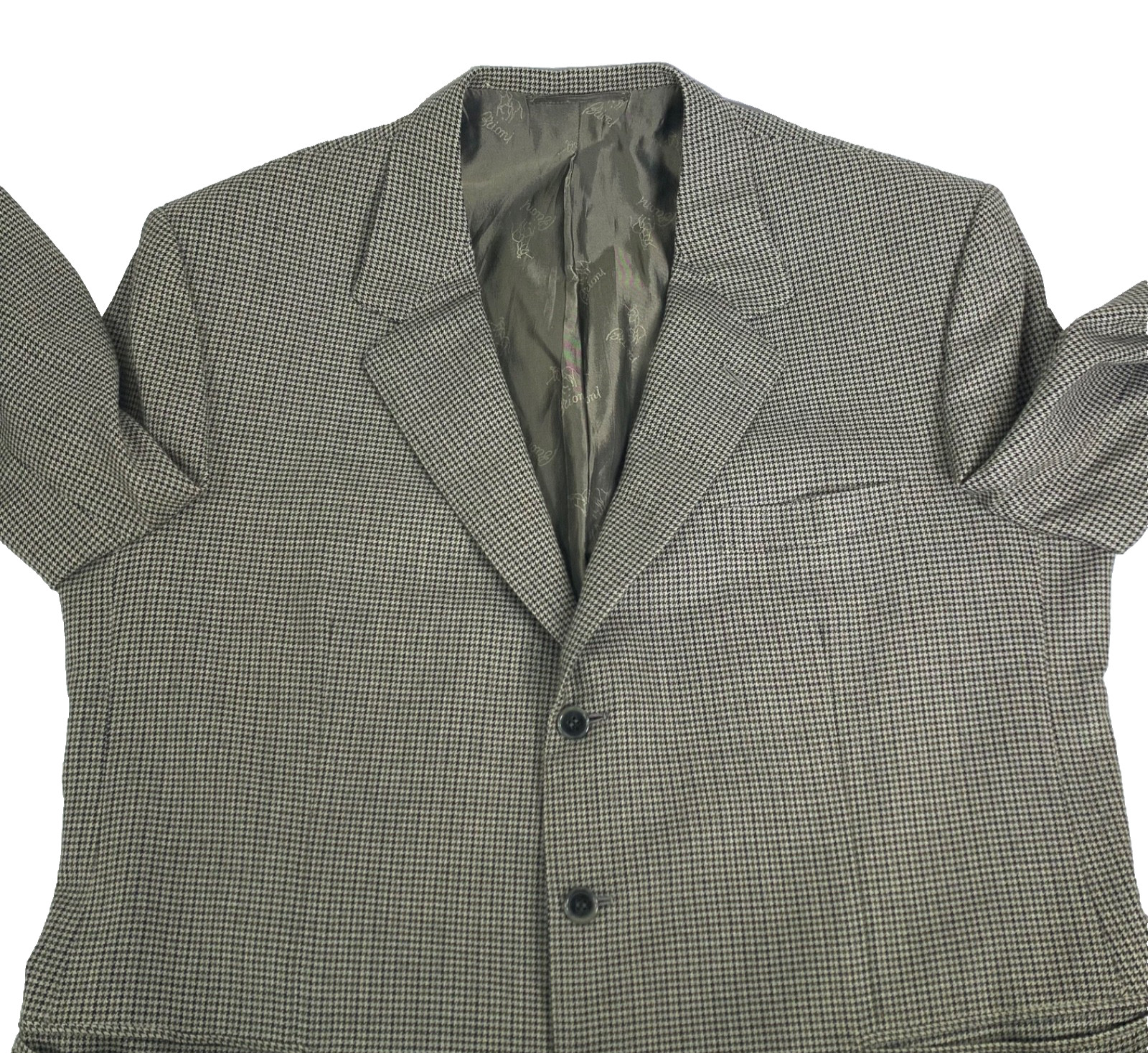 Brioni Traiano Houndstooth Blazer Jacket Mens 58/48R 90% Wool 10% Cashmere Italy