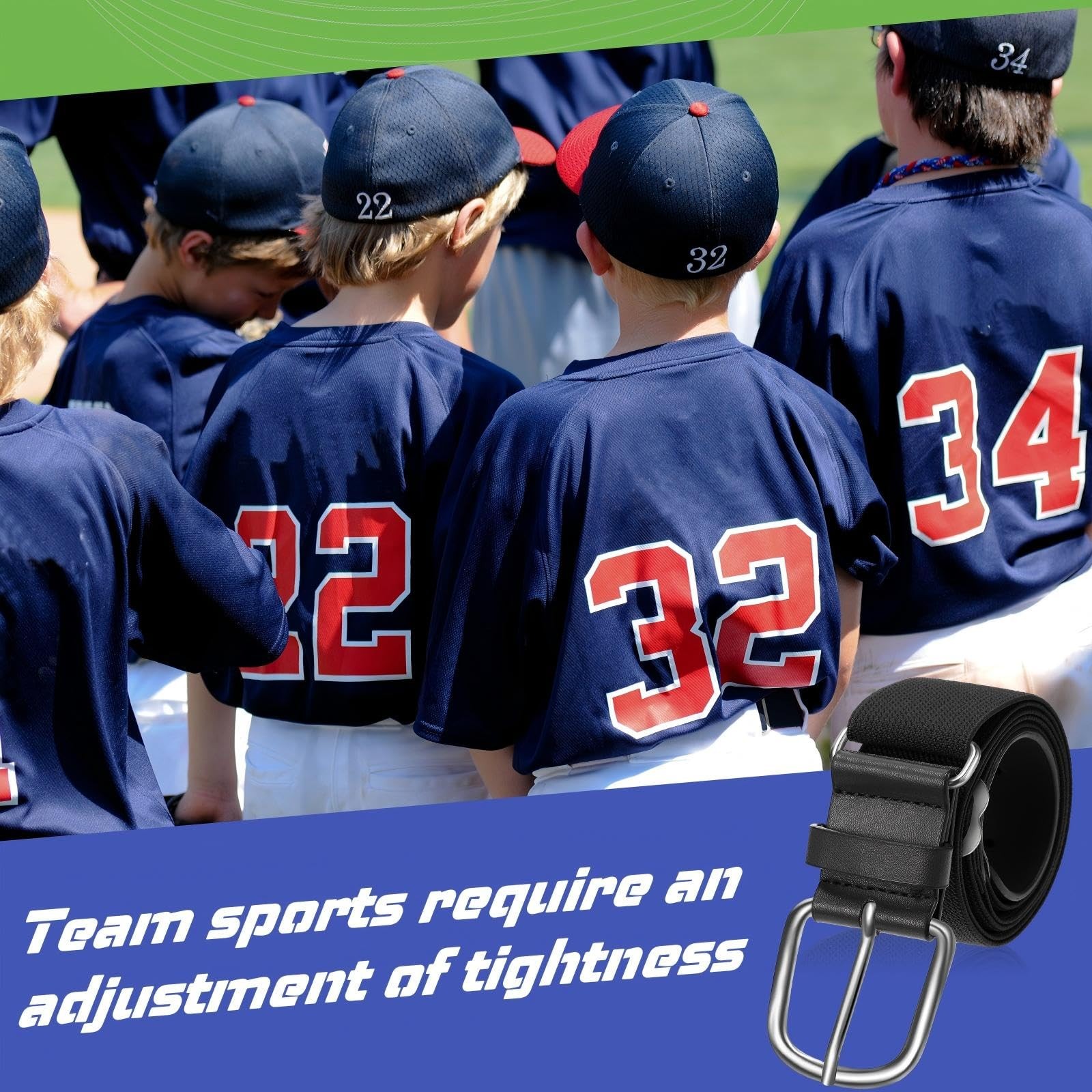 24 Pcs Baseball/softball Belts Bulk, Stretch Youth & Adult Sizes Adjustable, …