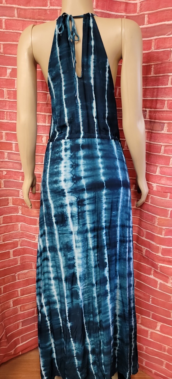 Haoduoyi teal tie dye neck tie maxi Women’s dress XXL (RUNS SMALL) NWT #C2