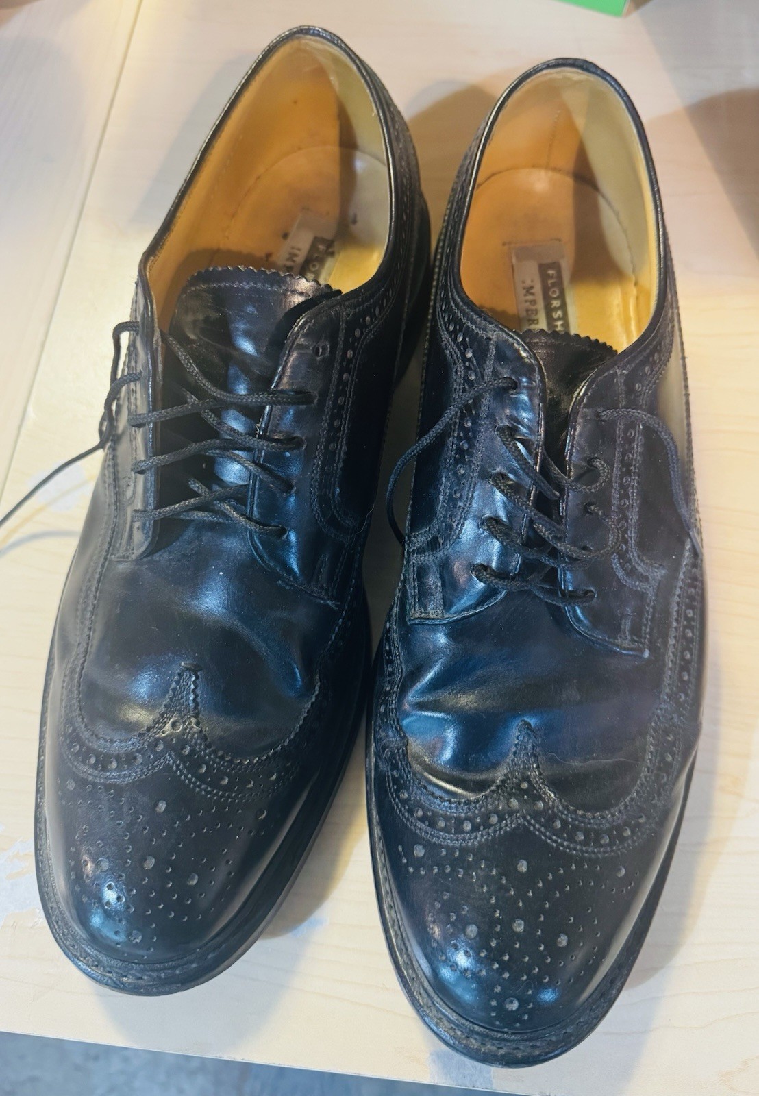 Florsheim Imperial Black Leather Wingtip Oxford Dress Shoes Men’s 11 D 17109-01