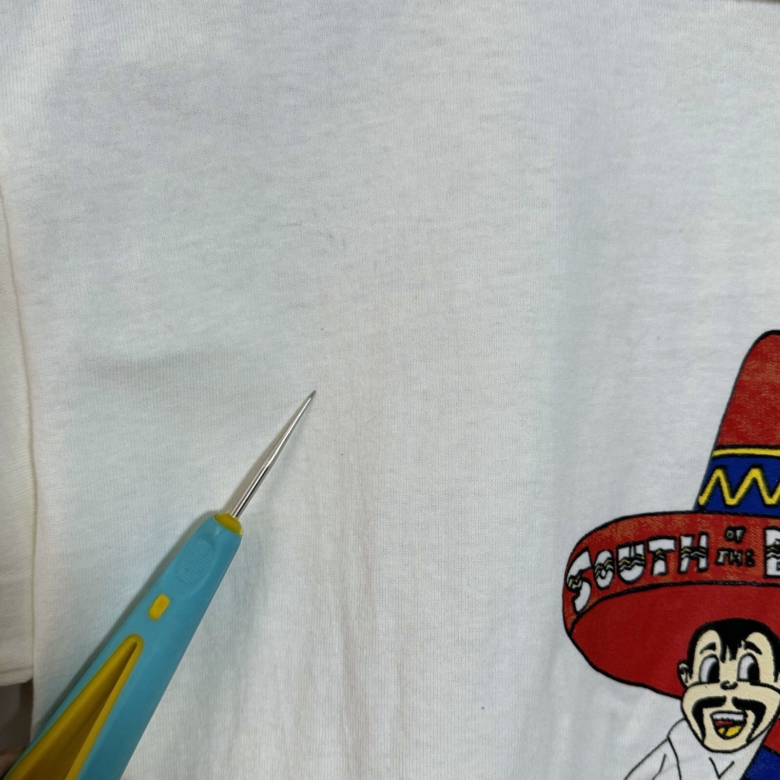 Vintage 90s South of the Border Pro Player Small White Shirt Made in USA