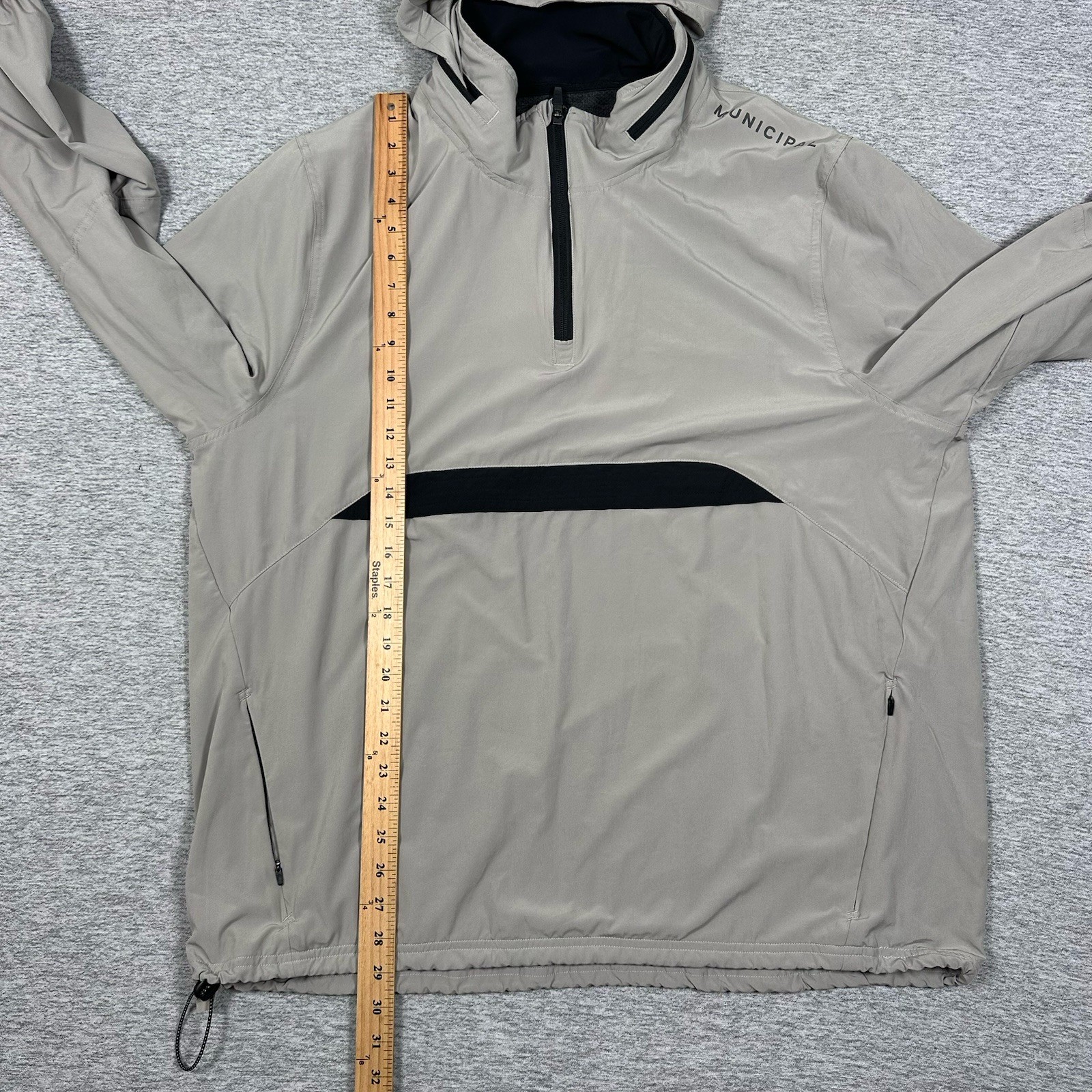 Municipal Sport Utility Jacket Mens XXL Gray 1/4 Zip Hooded Monarch Beach Golf