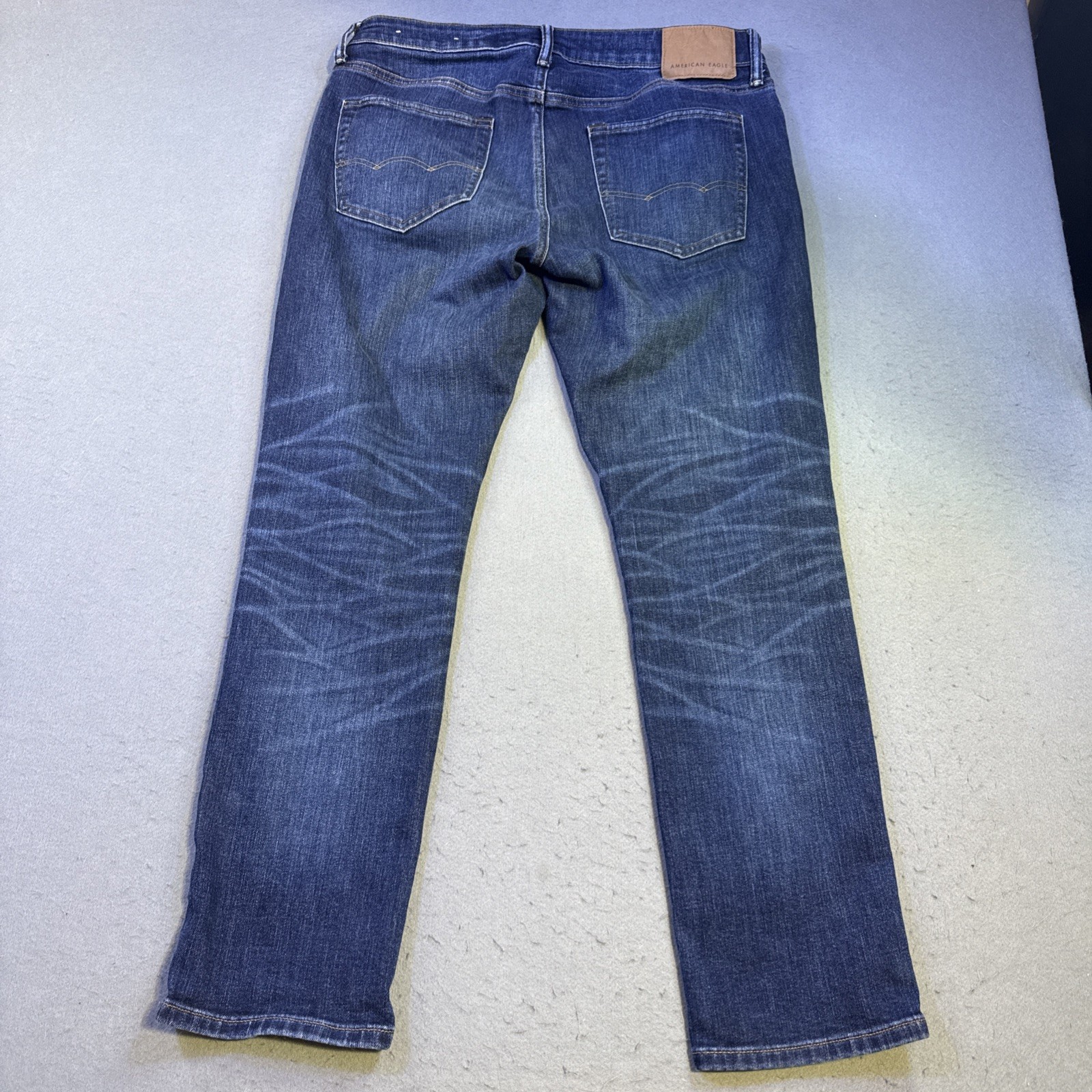 American Eagle Air Flex Plus Dark Wash Men Slim Straight Jeans 33×30 Stretch