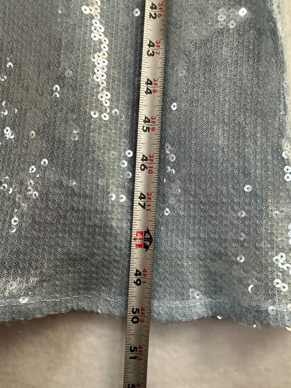 Katia Rae Midi Sequin Dress Light Sky Blue V-Neck Party Cocktail Juniors XXS 2XS