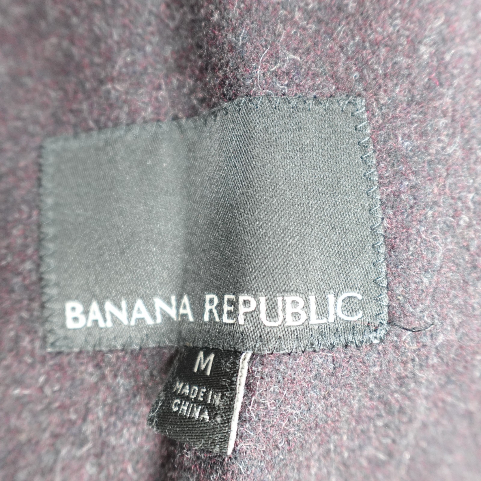Banana Republic Medium Red Maroon Top Coat Melton Wool Mario Bellucci