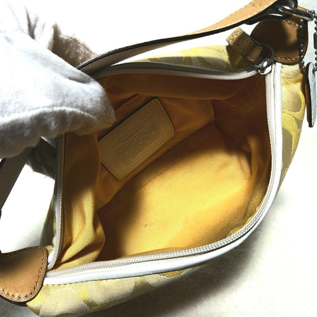 Coach Accessory Pouch Signature Yellow 6561 Rare Japan Excellent 0611372