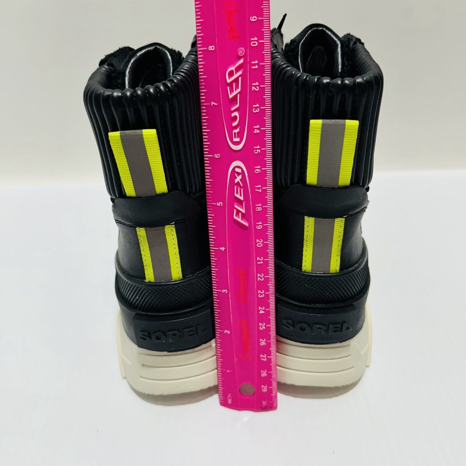 Sorel Brex Size 7.5 Ankle Boots Black Sea Salt Cozy Lace Waterproof NIB $210