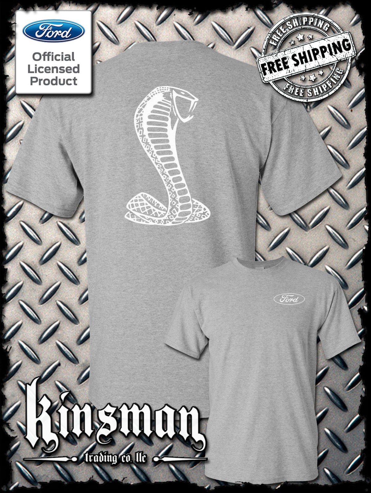 Licensed Ford / Shelby Cobra Logo T-Shirt – Official Product Mustang GT500