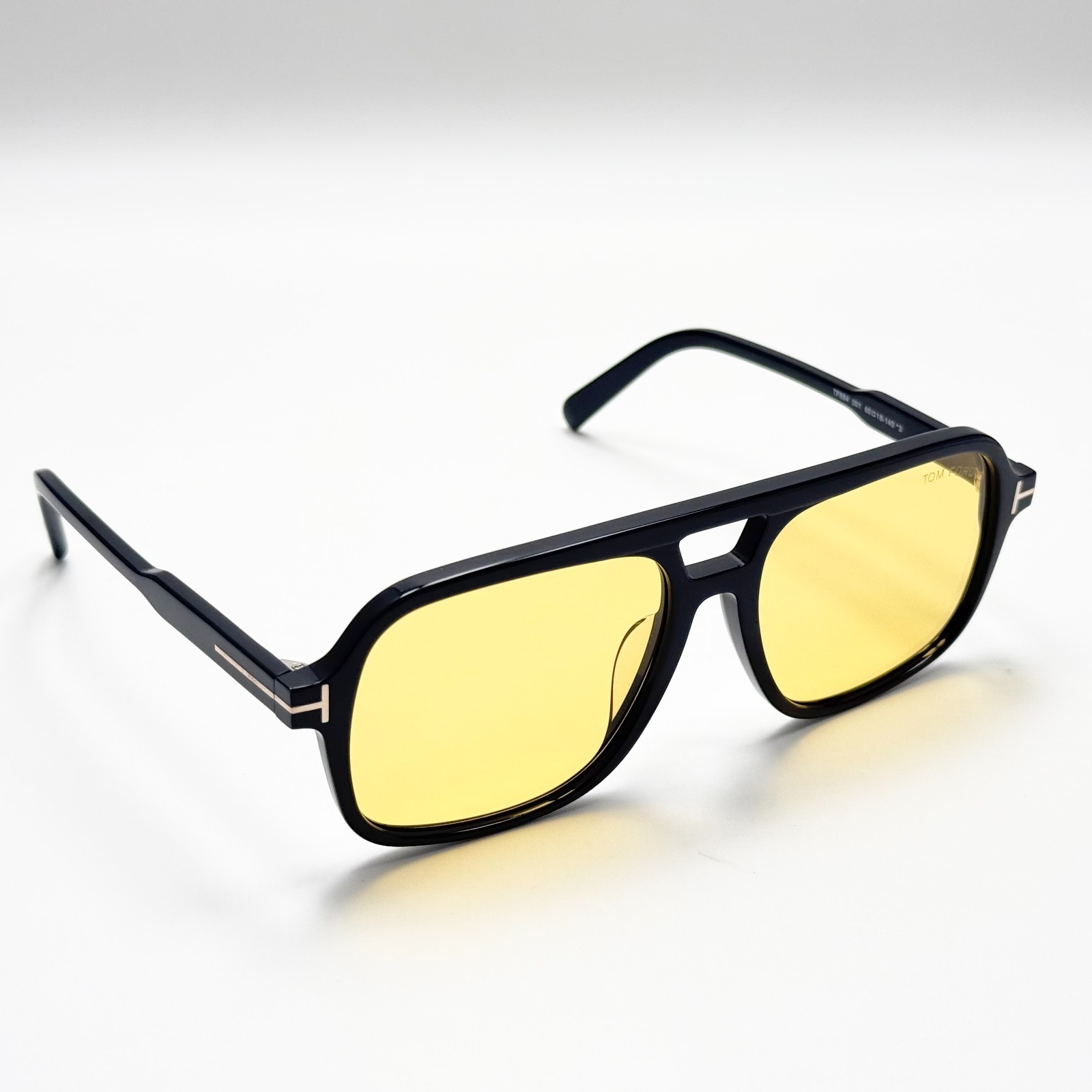 Tom Ford TF884 Falconer Sunglasses Black Frame Yellow Lens 60mm Unisex