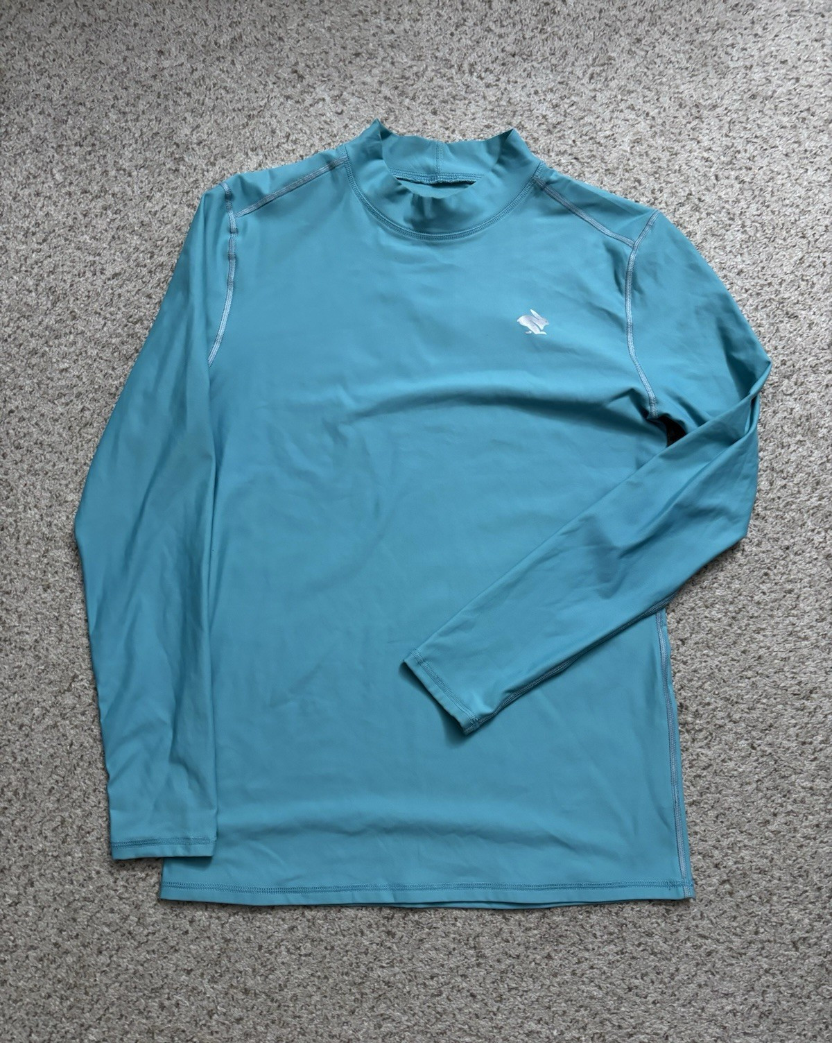 rabbit Shirt Womens XL Blue Cold Front Compression Top Mock Neck Base Layer