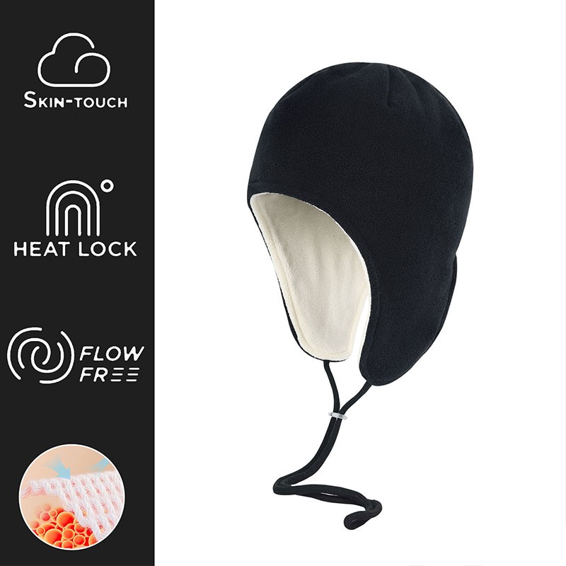 Winter Thermal Fleece Hat with Ear Flap Outdoor Cold Weather Cap for Men Women