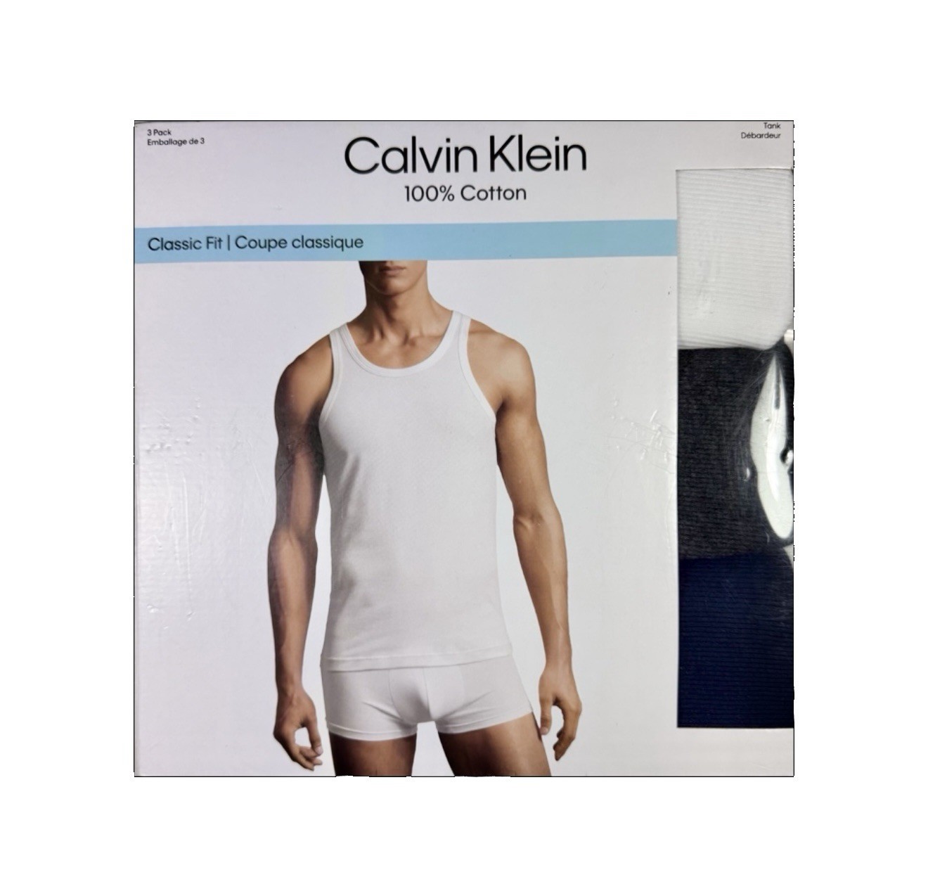 NWT. Calvin Klein. 3 Pack. Cotton Classic A-Shirt. Tank. Multi. MSRP $42.50