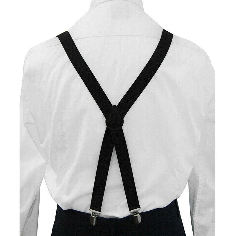 General Pants Cross X Shape Suspender Strap Leather Crosspatch High Elasticity