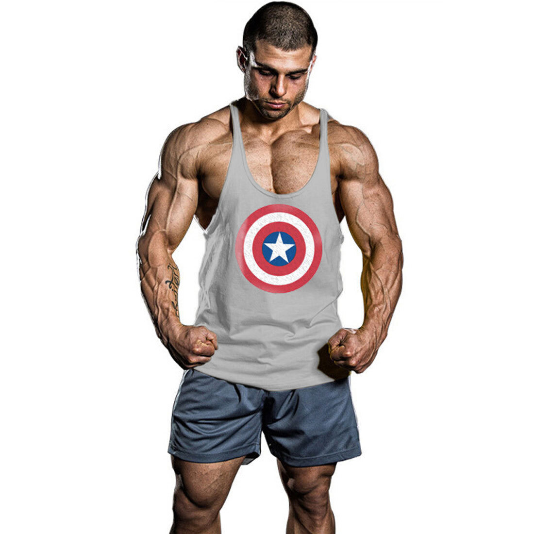Mens Workout Stringer Tank Tops Muscle Sleeveless Shirts Gym Bodybuilding Vest