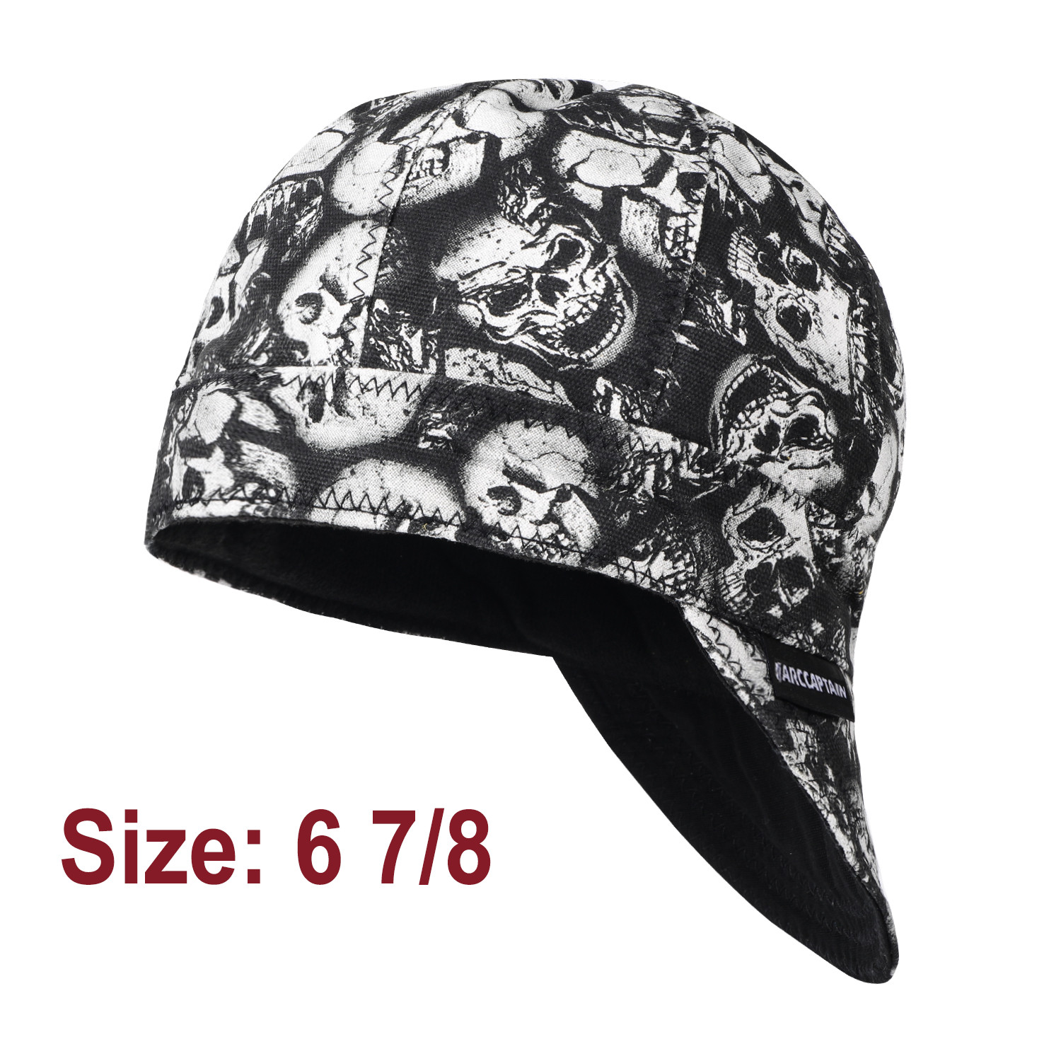 ARCCAPTAIN Reversible Welding Cap Protective Welders Cap Hat Cotton Skull Print