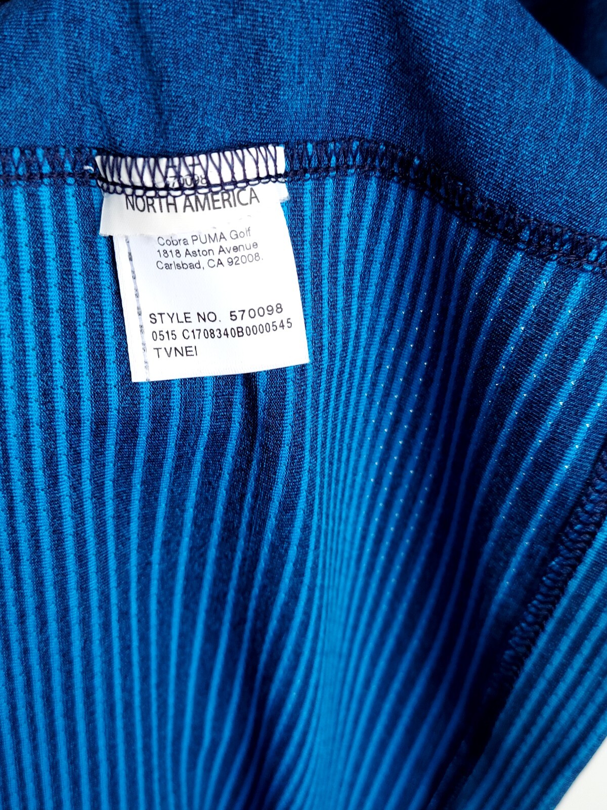 Cobra Puma Golf Dry Cell Men’s Blue Stripes Stretch Active Polo Golf Shirt Sz L