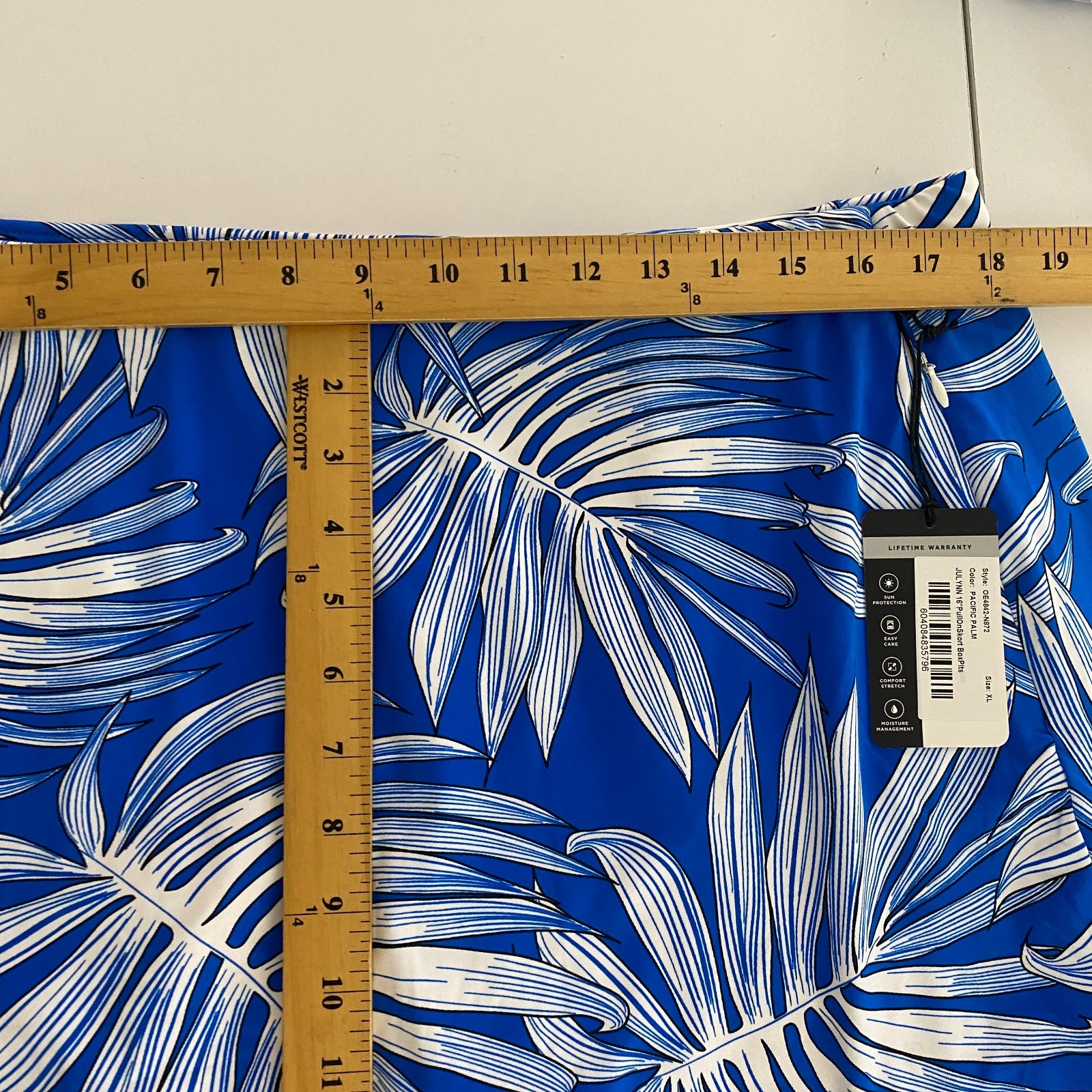 Tail Skort Size XL Blue Tropical Pull On Pockets Golf UPF 50+