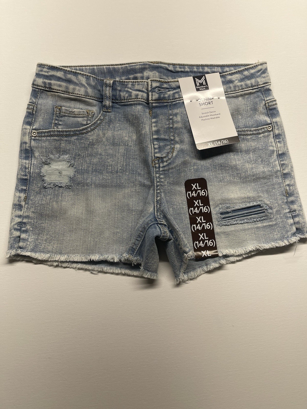 Member’s Mark Girls XL (14/16)Stretch Adjustable Waistband Denim Short Sku#0074