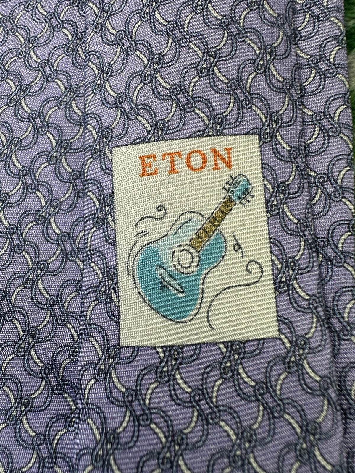 ETON Purple Pure Silk Men’s Rope AOP Men’s Tie 3.25 Inch Width NWT 170$