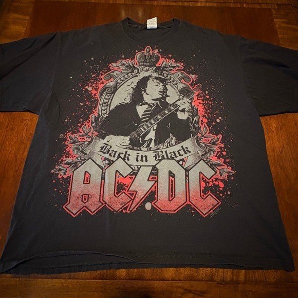 AC/DC Back In Black Angus Young T-Shirt Size XXL 2XL Black Red Graphic Rock TMM