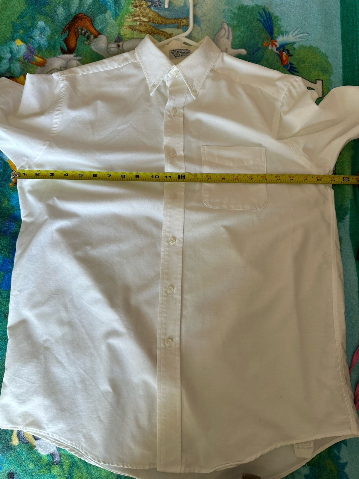 VTG LL Bean Men White Button Down Shirt Long Sleeve SingleNeedle Tailor 15 1/2