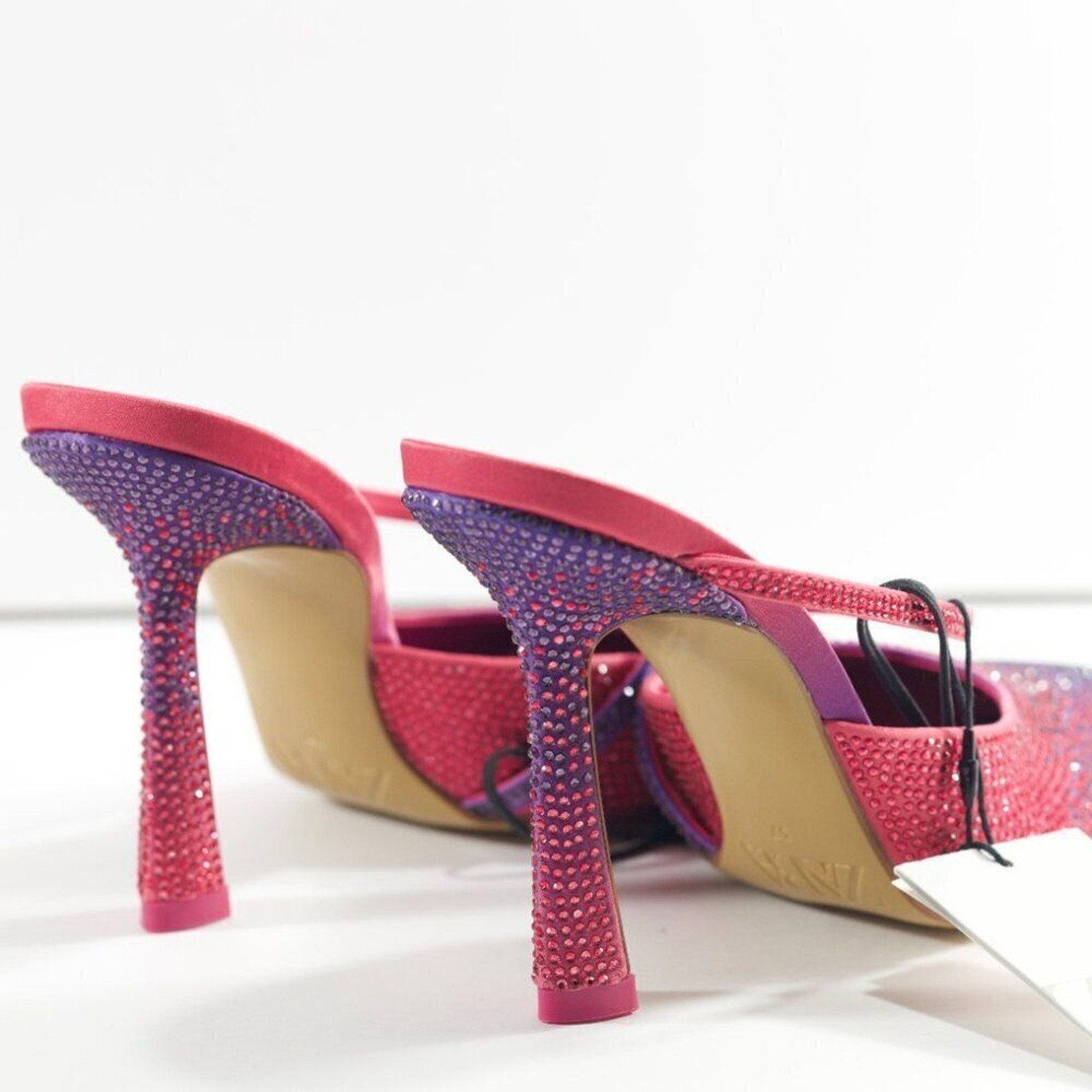 ZARA RHINESTONE HEELED MULES