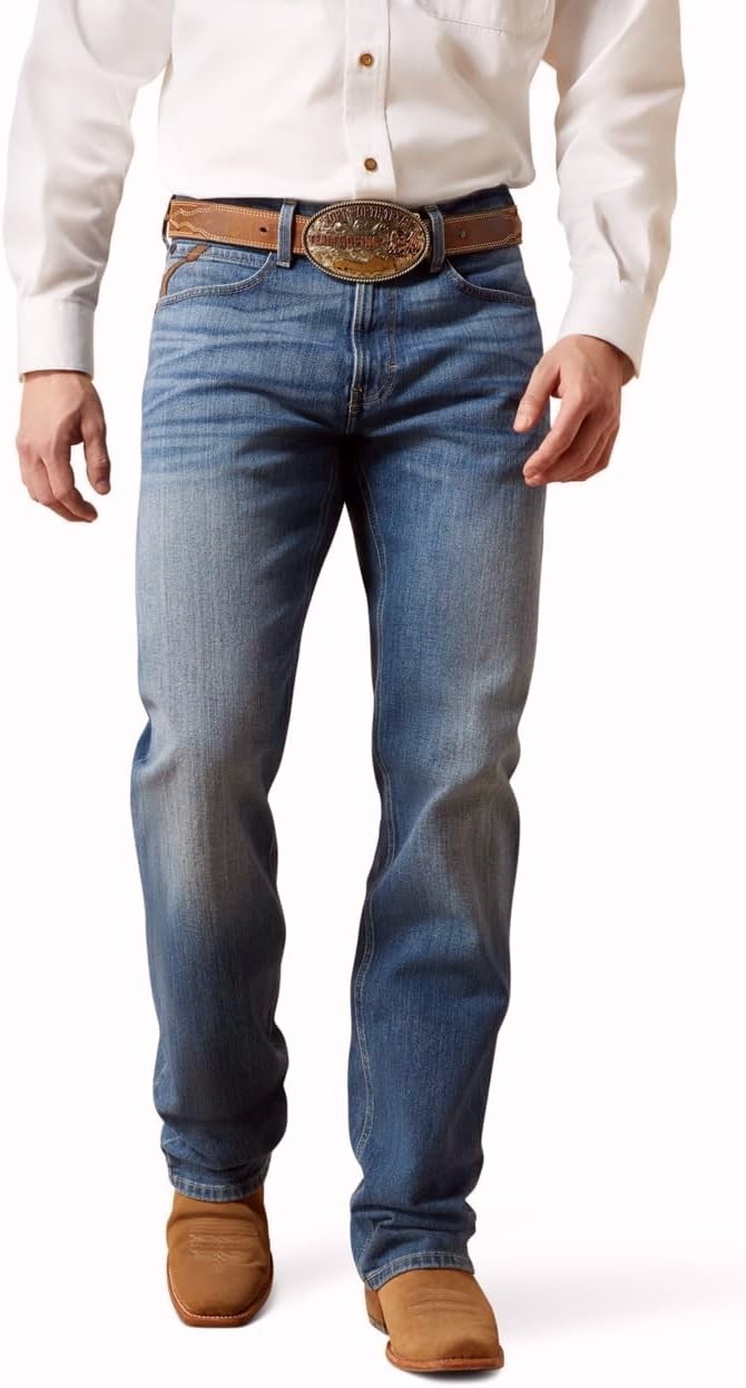 ARIAT Men’s M2 Relaxed Stretch Legacy Boot Cut Jean, Brandon, 34W x 32L Blue