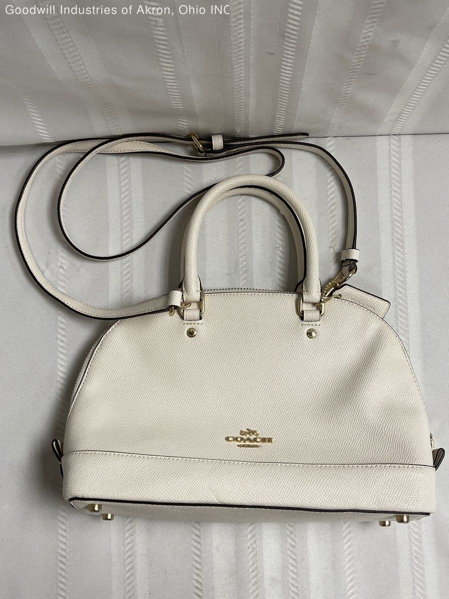 Coach White Leather Mini Sierra Dome Satchel Bag Gold Hardware COA