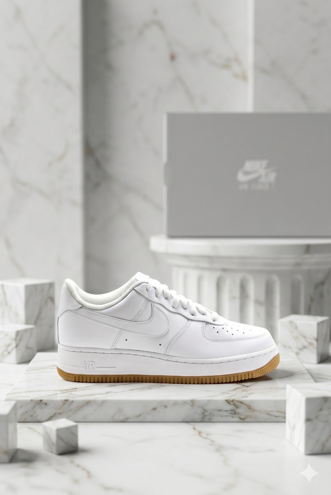 *NEW* MEN Nike Air Force 1 ’07 Low White / Gum Light Brown (DJ2739 100) 👍