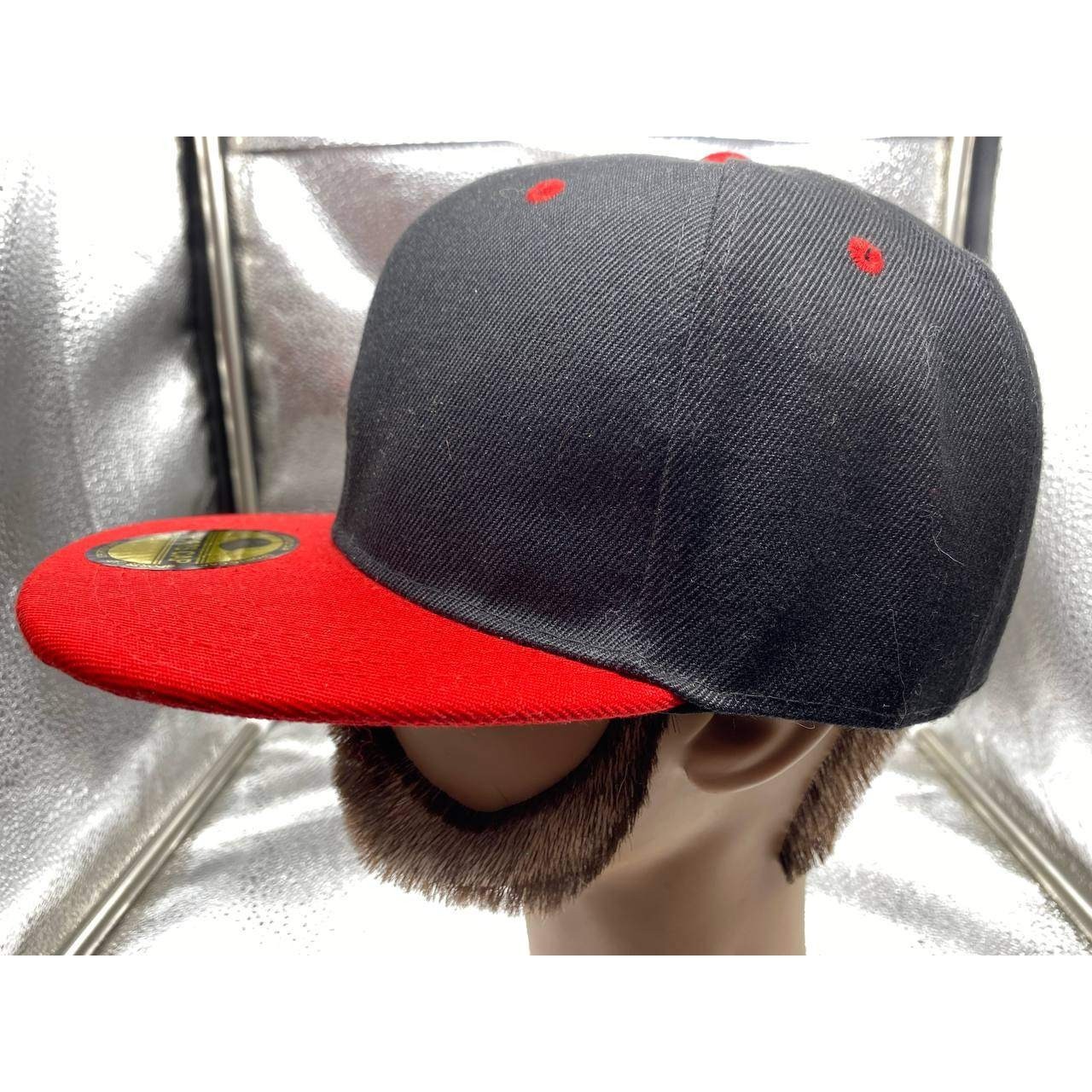 Gelante Snapback Hat Mens One Size Black Red Two Tone Flat Brim Baseball Cap