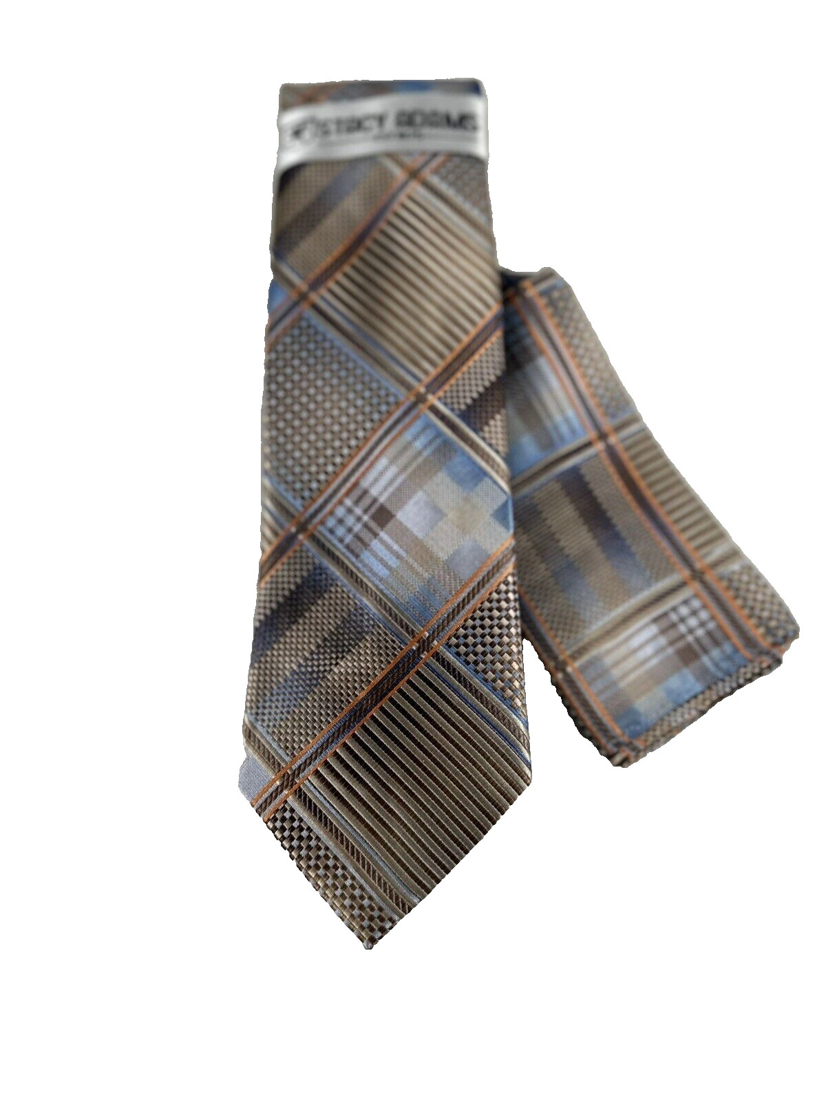 Stacy Adams Men’s Tie Hanky Beige Melon Powder Blue Hand Made 3.25 Inches Wide