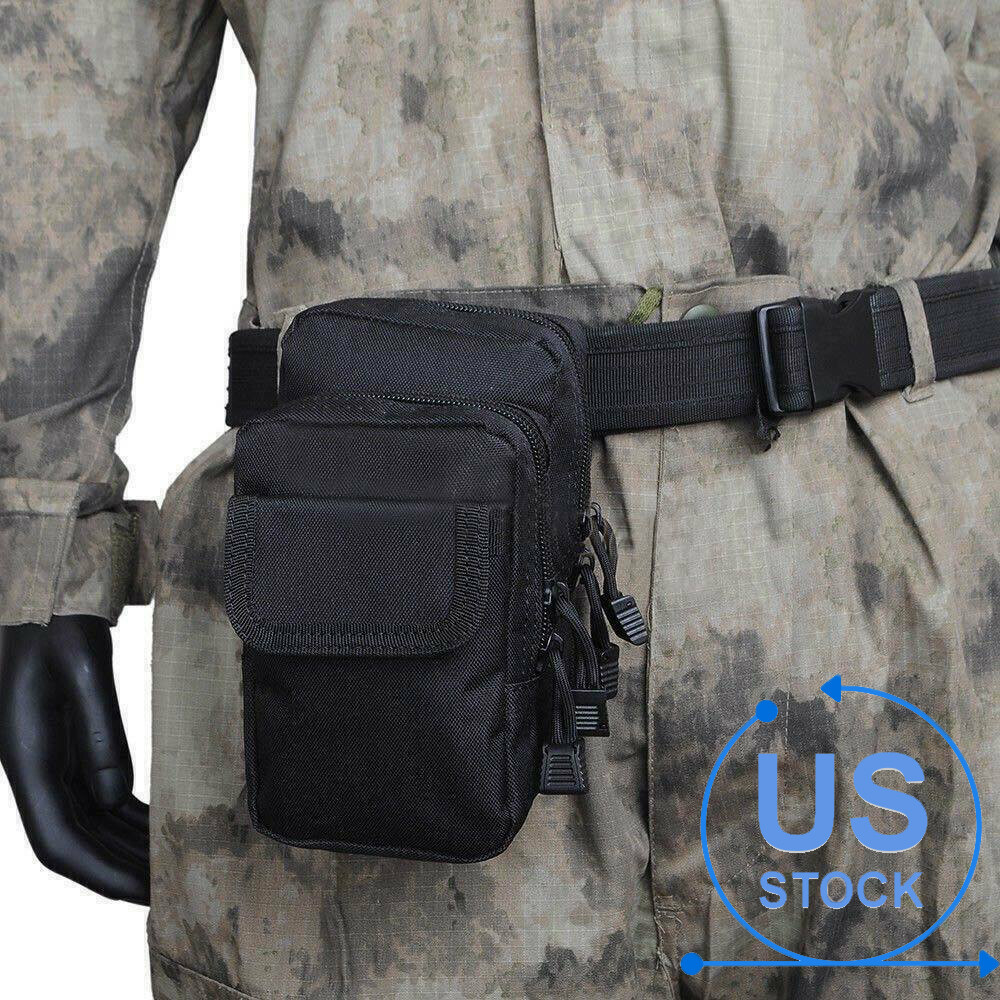 Men Military Tactical Molle Pouch Outdoor Sports Belt Waist Pack Bag for Camping