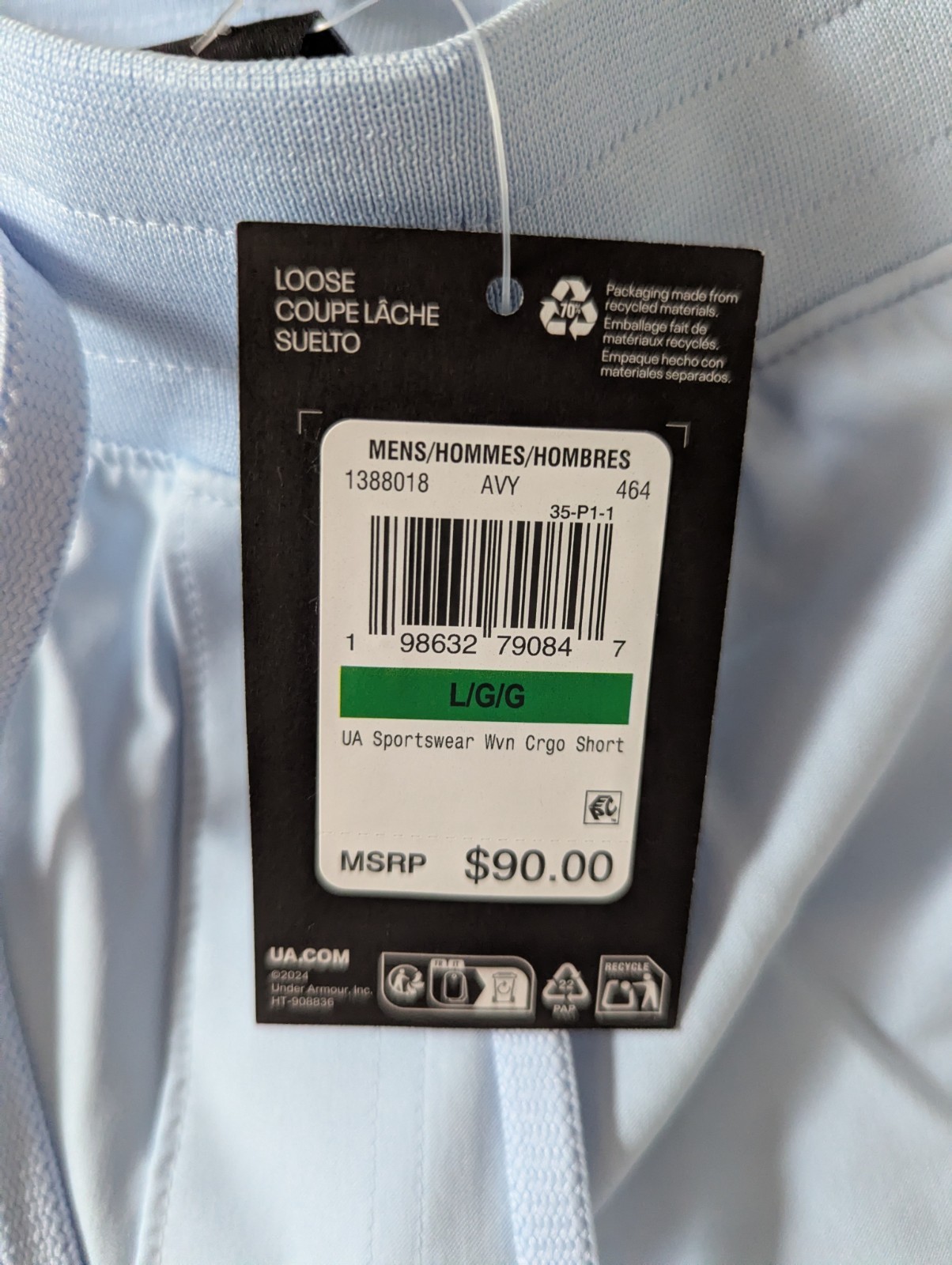 Under Armour Sportswear Woven Cargo 1388018 464 man blue shorts Brand New $90