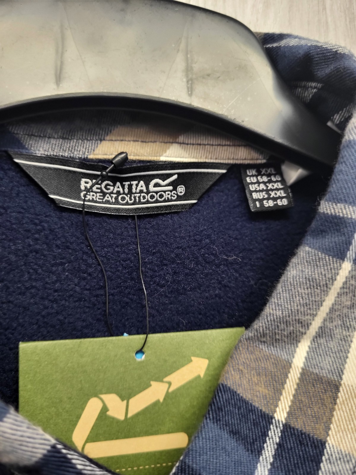 Regatta Thamos Blue/Gold Check Lined Long Sleeve Brushed Shirt Uk XXL.PD2008524